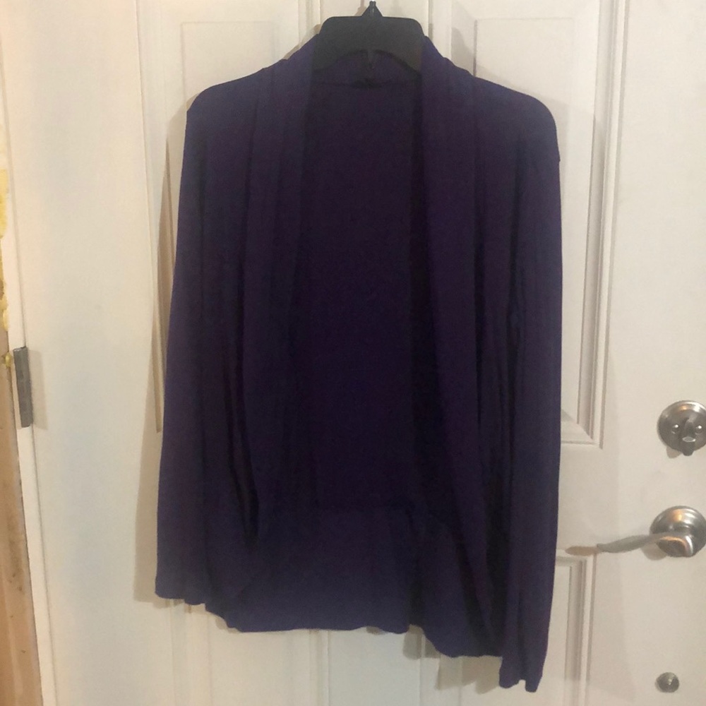 Purple ribbed cardigan
